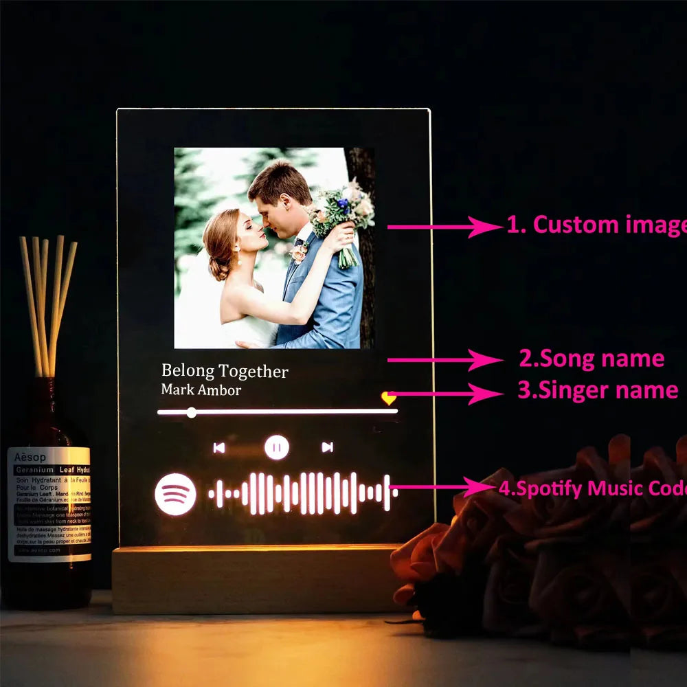 Lumen Frame — Personalized Song & Photo Plaque